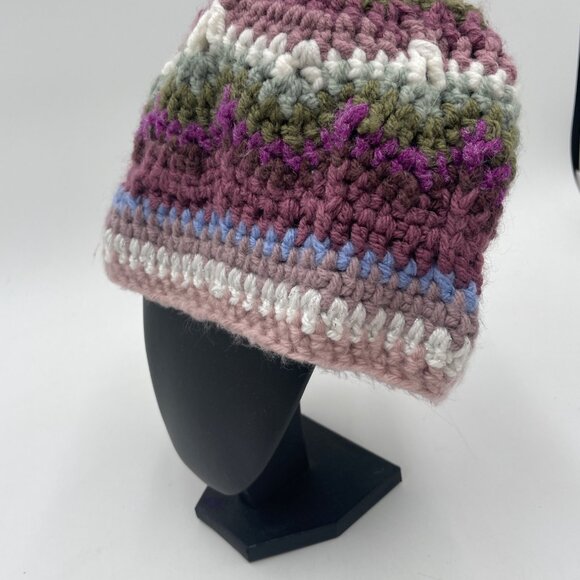 Handmade Multicolor Crochet Beanie For Adults - Picture 4 of 4